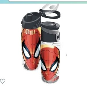 ⭐Jerry Leigh Spider Man Mask 20 oz Flip Top Water Bottle GUC